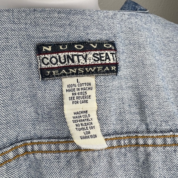 Vtg Light Wash Denim Vest L - Picture 7 of 8